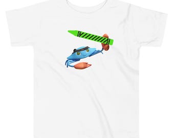 Camiseta infantil de cangrejo ninja • Camiseta suave de algodón para niños, ropa divertida para artistas