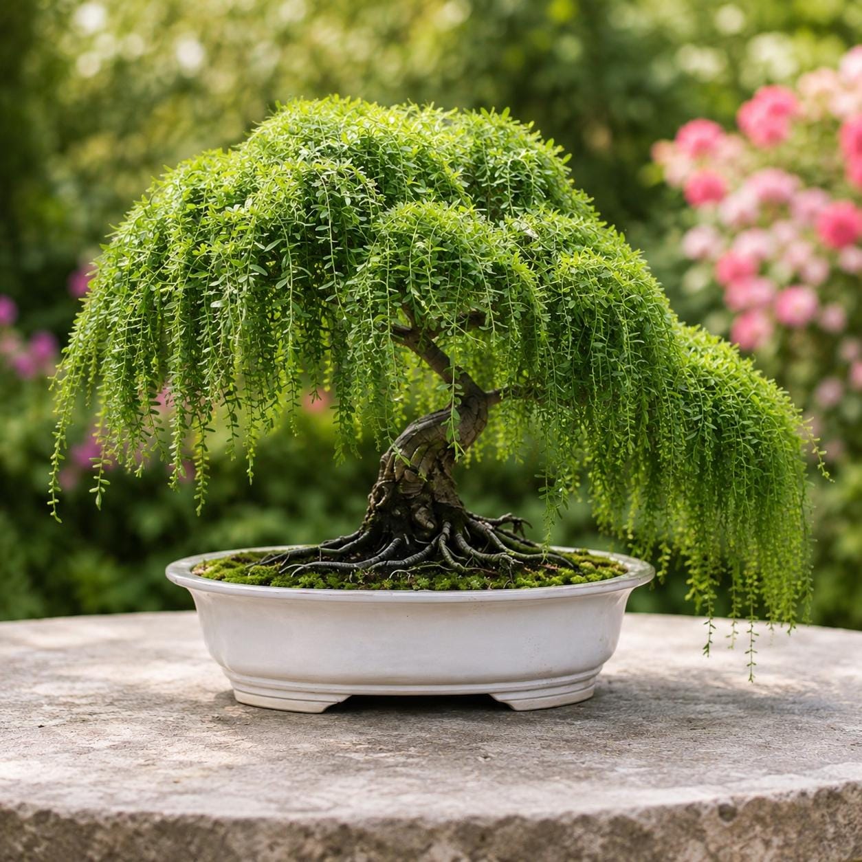 Weeping Willow Bonsai Cutting, Thick Trunk Dwarf Tree Starter, Fast Growing Live Plant