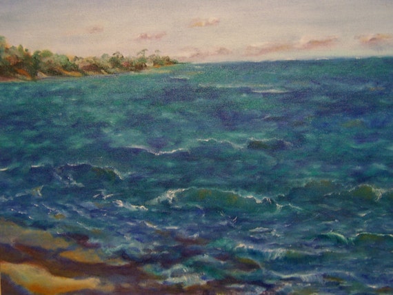 North Shore, Oahu, Hawaii, 16 X 20, Framed Original Oil on