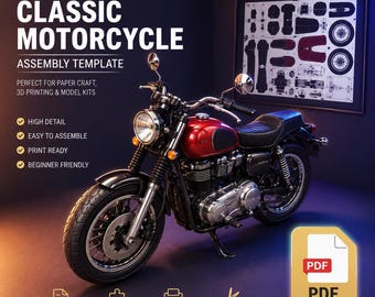 STL-bestand motorfiets – exclusief 3D-afdrukbaar fietsmodel, gedetailleerd motordecor, directe digitale download
