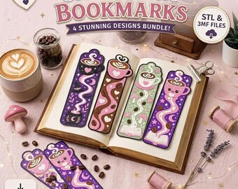 Magischer Kaffee STL & 3MF-Dateien, Fantasy-Kaffeetasse 3D-Druckmodell, süßes Café-Dekor, druckbarer digitaler Download