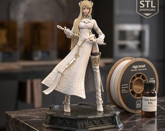 YoRHa Kommandant Weiß STL-Datei für 3D-Druck, NieR Automata Charakterfigur, Anime Spiel Statue Digitaler Download, Harz Druckermodell STL