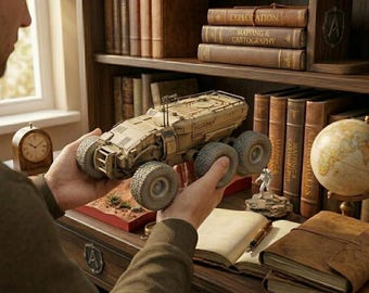 Sci-Fi-Rover 3D-Druck STL, Heimatwelt inspiriert Baserunner-Datei, hochauflösende Gelenkfahrzeug digitaler Download, Tabletop-Miniatur STL