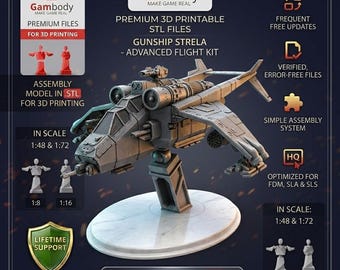 Warhammer 40K Walküre Hubschrauber STL Datei für 3D Druck, Sci-Fi Gunship Modell, Tabletop Miniaturfahrzeug, digitaler Download STL & OBJ