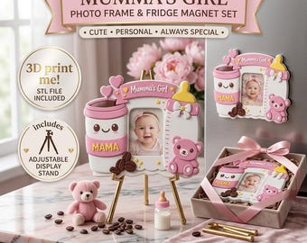 Baby-Fotorahmen-Kühlschrank-Magnet STL-Datei, niedlicher Baby-Foto-Magnet-Rahmen, 3D gedrucktes Kinderzimmerdekor, Babyparty-Geschenkidee