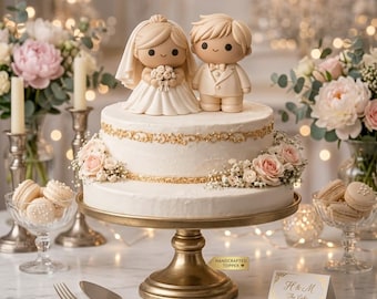 Hochzeitstorte Topper Paar V2 STL-Datei | Romantische Braut & Bräutigam Kuchen Topper | Elegantes Hochzeitsdekor 3D Print Model | Digital Download Geschenk