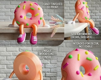 Sitting Donut Character STL, Cute Kawaii Donut Figure for 3D Printing, Adorable Dessert Decor Digital Download