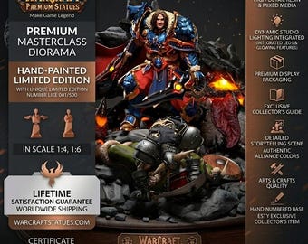 Varian Wrynn WoW STL Modell, 3D Druck Fantasy Krieger Figur, World of Warcraft Sammlerstück, digitaler Download Harz STL