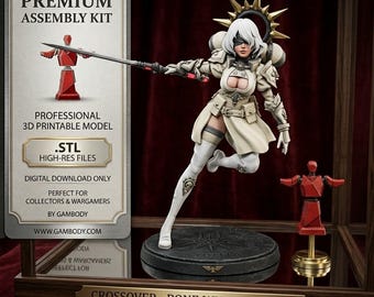 2B Space Nun STL Datei für 3D Druck, NieR Automata Anime Figur, Sexy Sci-Fi Girl Statue, digitaler Download Harzmodell STL