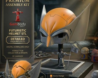 Wolverine Cowl STL-Datei für 3D Druck, Nikko inspiriert Cosplay Maske Helm, X-Men Wolverine tragbare Rüstung, digitaler Download STL