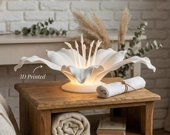 Lilie Blume LED-Nachtlicht STL-Datei, elegante Blumenlampe 3D-Modell, gemütliches Schlafzimmerdekor, druckbare LED-Lampe digitaler Download