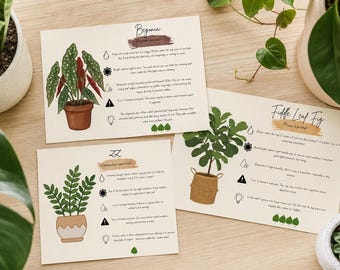 52 Houseplant Care Cards Printable PDF | Plant Care Guide | Digital Download