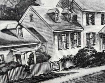 Day Lowry Etching Print: St. George Tucker House, Williamsburg, Virginia (Signed, Framed)