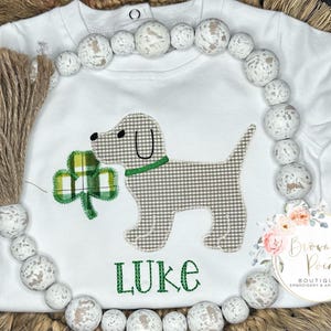 St Patrick’s puppy applique, shirt, tshirt, romper, bubble