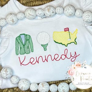 Golf trio shirt, toddler shirt, romper, bubble