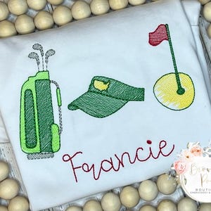 Golf trio shirt, toddler shirt, romper, bubble