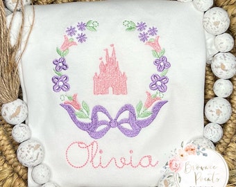 Personalized Embroidered Princess Castle Birthday Shirt