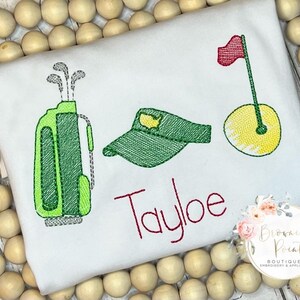 Golf trio shirt, toddler shirt, romper, bubble