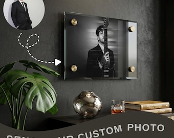 Arte mural de guitarra acrílica, decoración musical, arte mural de rock, regalo para músicos, decoración de estudio, regalo personalizado, decoración para cueva de hombre.