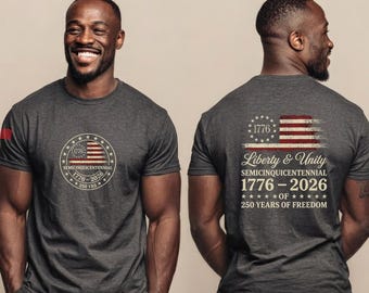 Camiseta Libertad y Unidad 1776-2026 / Semiquincentenario 250 Años de Libertad