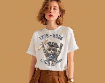 250 aniversario, camiseta vintage de gato, camiseta de la libertad del 4 de julio, top retro americano, camiseta para amantes de los gatos, camiseta gráfica patriótica