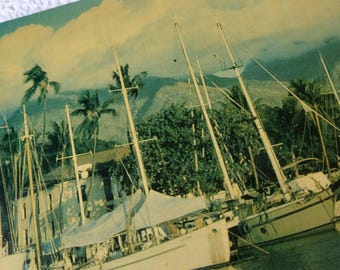 Vintage 1970s Hawaii Hot Pad, Cork Trivet, Lahaina Waterfront Maui