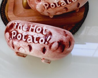 Vintage 1970s Condiment Dishes, Kitsch Potatoes for Sides, Set of 2
