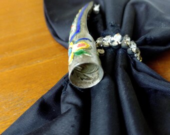 Vintage 1980s Fingernail Guard Brooch, Chinese Export Nail Sheath Pin