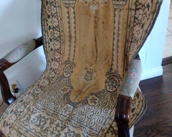 Vintage Velvet Tapestry  Rug, Old World Mat,