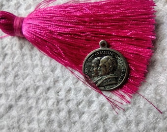 Vintage Religious Vatican Pendant, Catholic Medallion