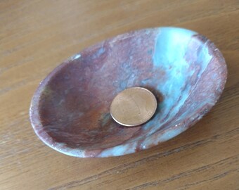 Vintage Soapstone Trinket Dish, Small Oval 3"