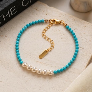 Bracelet de perles, Bracelet de perles, Bracelet de perles disque, Bracelet de perles tonneau, Bracelet chaîne réglable, Bijoux de bracelet empilables