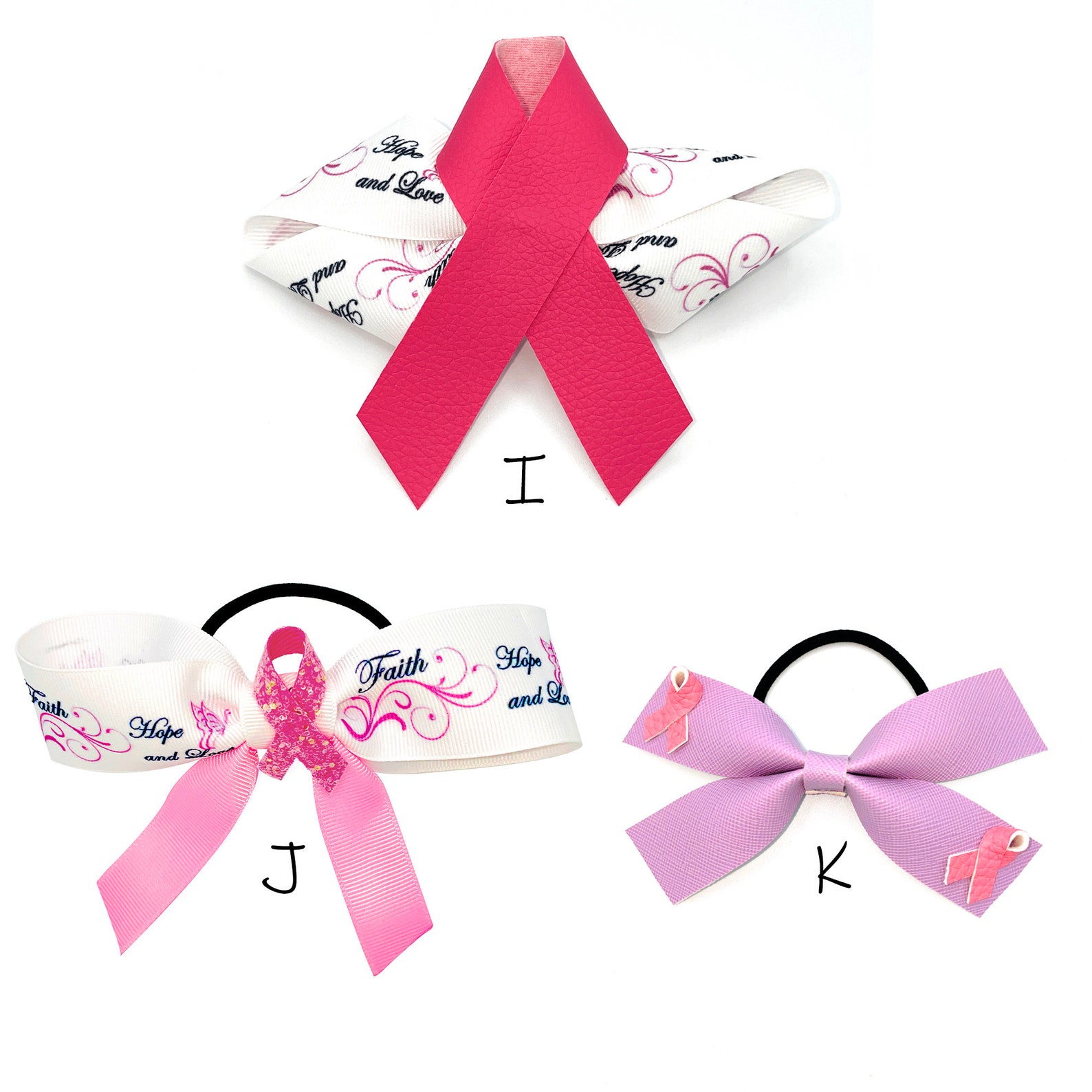 Pink Ribbon Breast Cancer Awareness Hairbow Hair Accessories Etsy