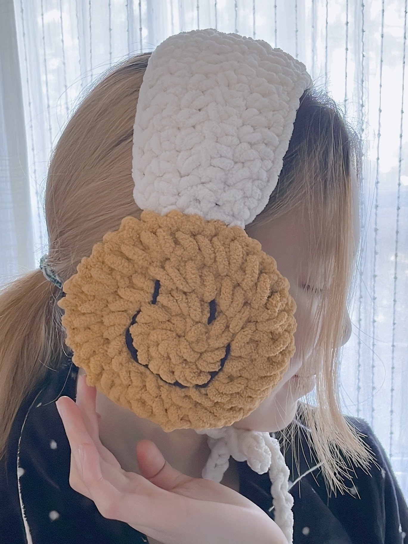 イヤーマフ OVLA Gift wrapping HAND CROCHET waffle earmuffs Crochet Earmuffs Special | Limited | Assorted Knitted Soft