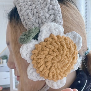 Gehäkelte Blumen Ohrenschützer | Limitiert | Florals gestrickte weiche Ohrenmütze für Geburtstage, Weihnachten, Feiertagsgeschenk für sie