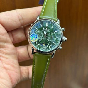 Automatic watch for men with green dial