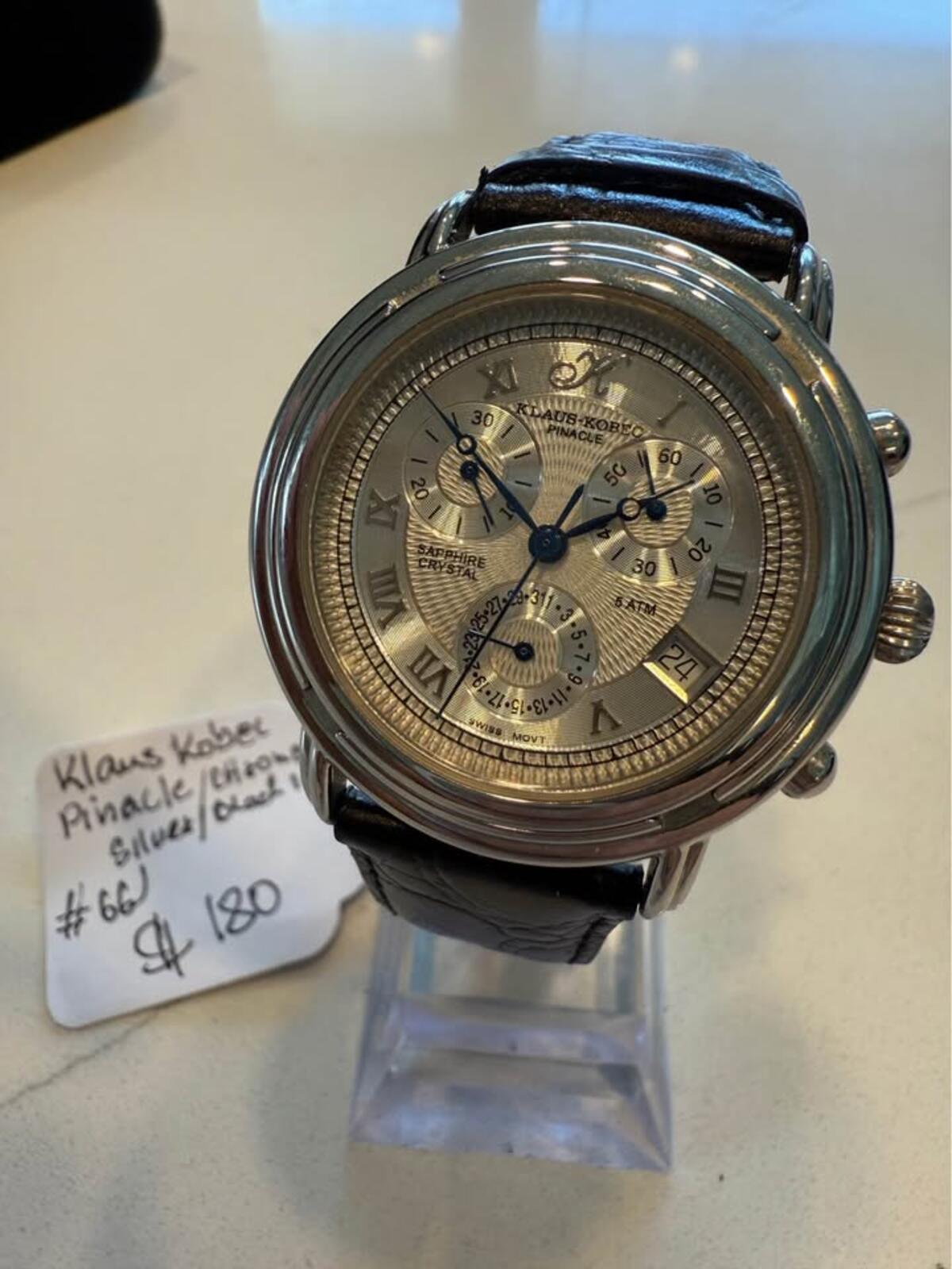 Klaus-Kober Stainless Steel Chronograph Watch - Silver Klaus-Kobec Aura Silver Tone Diamond Watch | Mercari main image 3