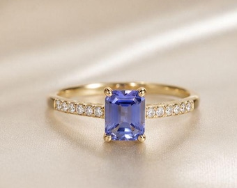 Beautiful Tanzanite Octagon Ring, 925 Sterling Silver, Modern Luxury Design, Fashion Jewelry Ring , High Shine Ring