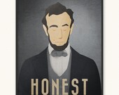 16x20 • Abraham Lincoln • Minimalist Portrait Poster • Choose Style • Art Print • Honest Abe