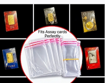 Assay Card Protective Sleeves for Gold & Silver Bars – Fits PAMP
