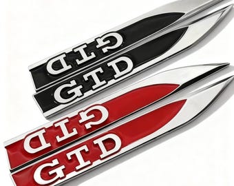 2PCS GTD Metal Logo Badge Fender Emblem Sticker for VW Golf MK5 MK6 MK7 Polo Accessories