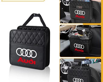 Audi Sline Car Seat Back Storage Bag PU Leather Hanging Organizer for A4 A6 Q5 Q7 A3 A5 A7 A8 TT Accessories