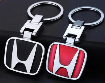 Honda Metal Car Logo Keychain Key Ring for Civic Type R Accord CRV HRV Fit Jazz Accessories