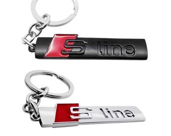 Audi S Line Keychain Ring, Car Emblem Keyring for A3 A4 A5 A6 A7 A8 Q5 Q7 Q8 S3 S4 S5 Accessories