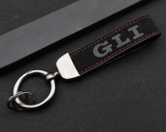 Luxury GLI Leather Keychain, Car Logo Key Ring for Men Women, Premium Auto Keychain Accessory Gift 2024