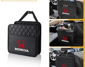 Honda Leather Car Seat Back Organizer, Tissue Holder Storage Bag with Cup & Phone Pocket for Civic Accord CRV