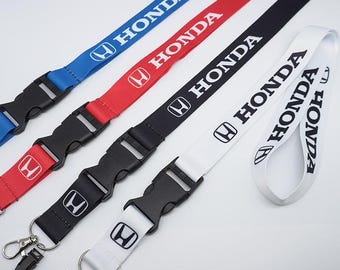 Honda Nylon Lanyard Keychain Emblem Style Key Holder for Civic HRV CRV City Accord Fit Jazz Accessories