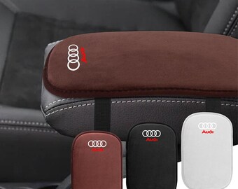 Suede Car Armrest Pad for Audi A3 A4 A5 A6 Q3 Q5 Q7, Soft Center Console Cover Cushion Protector Interior Accessories