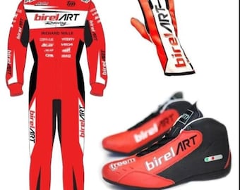 Birel Art  Racing Suit, Shoes, Gloves, with gift (Balaclava) CIK/FIA Level 2 Approved