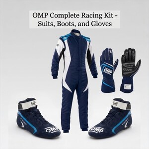 OMP Karting Race Suit Set Gloves Boots white and red CIK FIA Gear image 2
